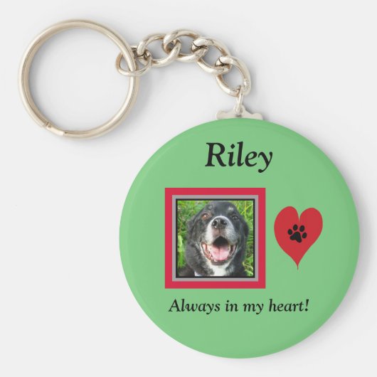 Pet Memorial Keepakes/Paw Print/Heart Sleutelhanger (Voorkant)