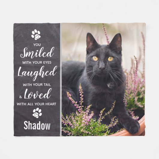 Pet Memorial Keepomwille Cat Foto Fleece Deken (Voorkant (Horizontaal))