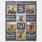 Pet Memorial Keepomwille Dog Photo Collage Fleece Deken (Voorkant)
