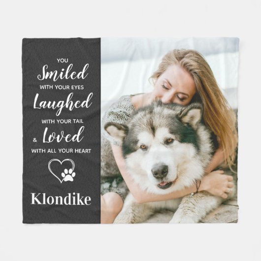 Pet Memorial Keepomwille Foto Fleece Deken (Voorkant (Horizontaal))