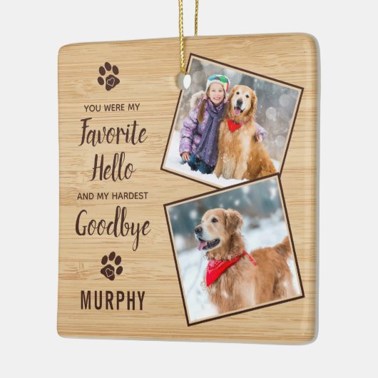 Pet Memorial Keepomwille Foto Keramisch Ornament (Links)