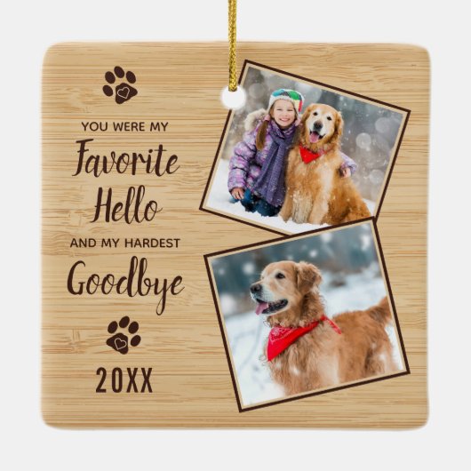 Pet Memorial Keepomwille Foto Keramisch Ornament (Achterkant)