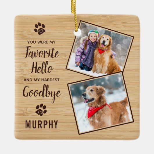 Pet Memorial Keepomwille Foto Keramisch Ornament (Voorkant)