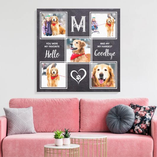 Pet Memorial Keepomwille Photo Collage Canvas Afdruk (Insitu (Woonkamer))