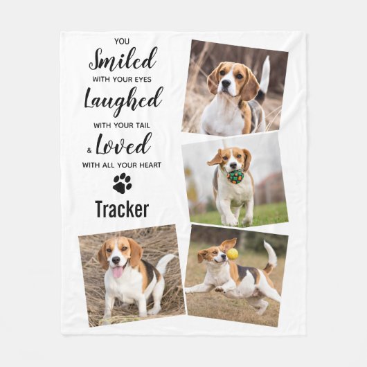 Pet Memorial Keepomwille Photo Collage Fleece Deken (Voorkant)