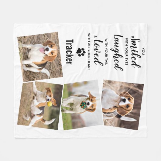 Pet Memorial Keepomwille Photo Collage Fleece Deken (Voorkant (Horizontaal))