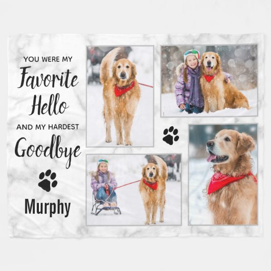 Pet Memorial Keepomwille Photo Collage Fleece Deken (Voorkant (Horizontaal))