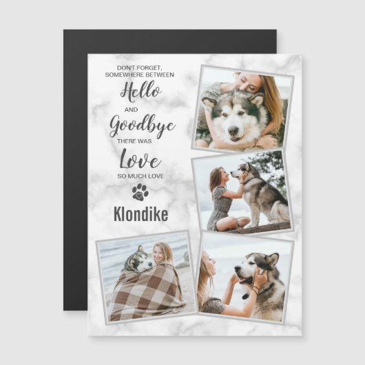Pet Memorial Keepomwille Photo Collage Magnet Magnetische Uitnodiging (Voorkant / Achterkant)