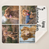 Pet Memorial Keepomwille Photo Collage Sherpa Deken (Voorkant (horizontaal))