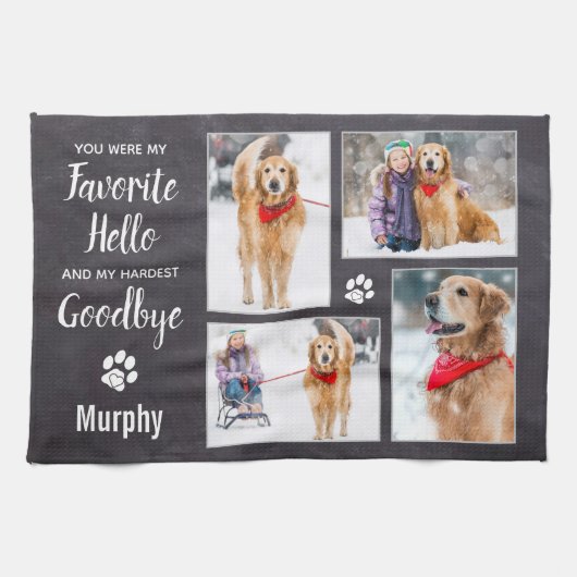 Pet Memorial Keepomwille Photo Collage Theedoek (Horizontaal)