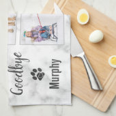 Pet Memorial Keepomwille Photo Collage Theedoek (Quarter Fold)