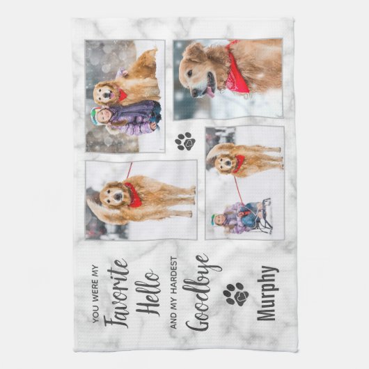 Pet Memorial Keepomwille Photo Collage Theedoek (Verticaal)