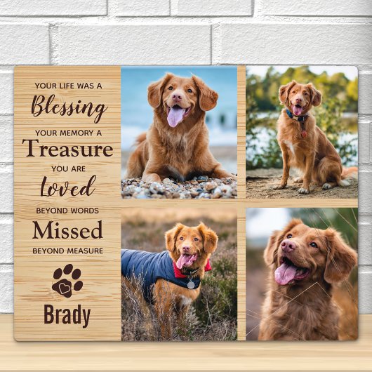 Pet Memorial Keepomwille Specialized Photo Collage Fotoplaat