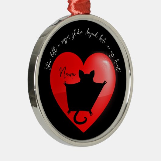 Pet memorial keepomwille sugar glider metalen ornament (Rechts)