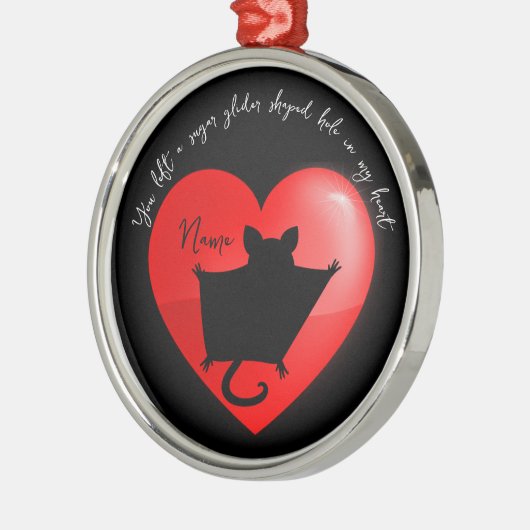 Pet memorial keepomwille sugar glider metalen ornament (Links)