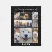 Pet Memorial Keepsake Fotocollage Naam Fleece Deken (Voorkant)
