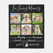 Pet Memorial Keepslag Gift 6 Dog Foto Collage Fleece Deken (Voorkant)