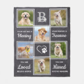 Pet Memorial Keepslag Unique Dog Photo Collage Fleece Deken (Voorkant)