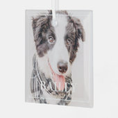 Pet Memorial Keepslag voor altijd in ons hart Foto Glas Ornament (Voorkant links)