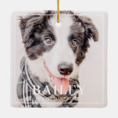 Pet Memorial Keepslag voor altijd in ons hart Foto Keramisch Ornament (Achterkant)