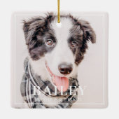 Pet Memorial Keepslag voor altijd in ons hart Foto Keramisch Ornament (Achterkant)