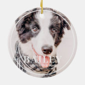 Pet Memorial Keepslag voor altijd in ons hart Foto Keramisch Ornament (Achterkant)