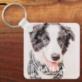 Pet Memorial Keepslag voor altijd in ons hart Foto Sleutelhanger (Voorkant)