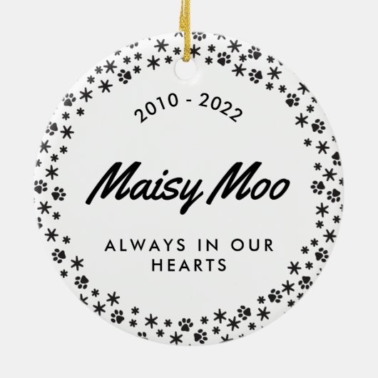 Pet Memorial Kerstfeestdag Ornament (Achterkant)