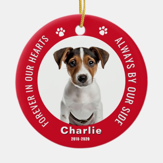 Pet Memorial Kerstfoto Ornament (Voorkant)