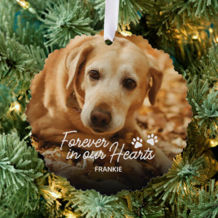 Pet Memorial Kerstfoto Ornament Kaart