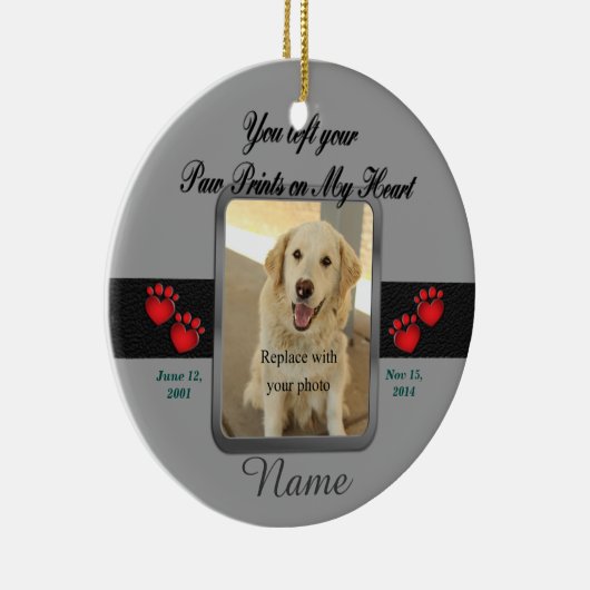 Pet Memorial Kerstmis Keramisch Ornament (Rechts)