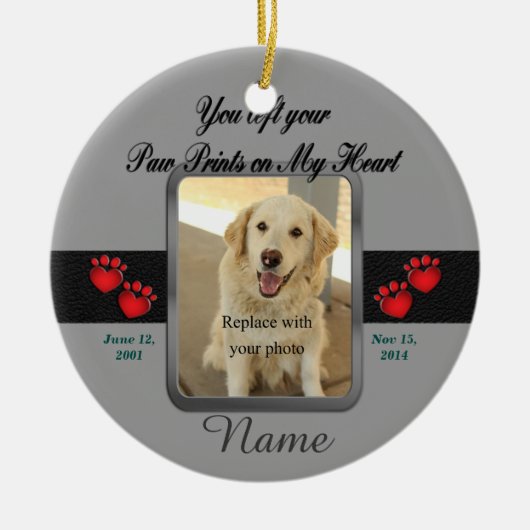 Pet Memorial Kerstmis Keramisch Ornament (Voorkant)