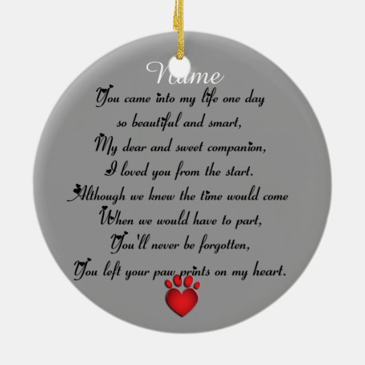 Pet Memorial Kerstmis Keramisch Ornament (Achterkant)