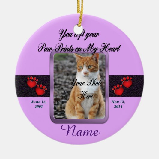 Pet Memorial Kerstmis Keramisch Ornament (Voorkant)