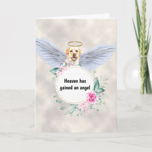 Pet memorial Labrador dog angel wings gedicht Kaart (Voorkant)