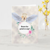Pet memorial Labrador dog angel wings gedicht Kaart (Gele Bloem)