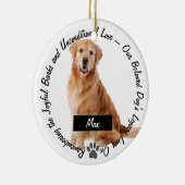 Pet Memorial Legacy leeft op Keepsake Dog Foto Keramisch Ornament (Rechts)