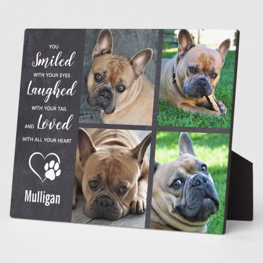 Pet Memorial Loss Quote - Rustic Photo Collage Fotoplaat (Zijkant)