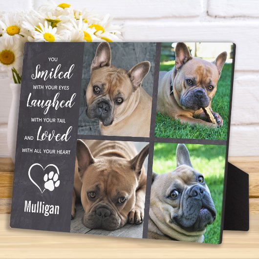 Pet Memorial Loss Quote - Rustic Photo Collage Fotoplaat