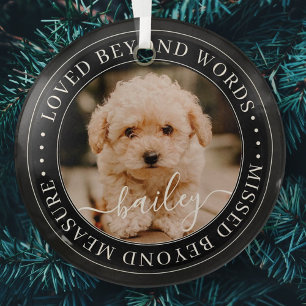 Pet Memorial Loved Beyond Wordant Elegant Chic Pho Glas Ornament