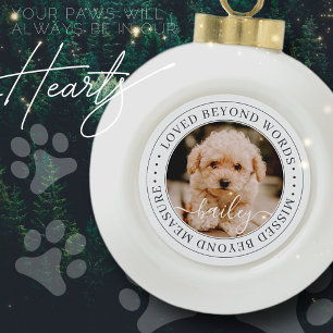 Pet Memorial Loved Beyond Wordant Elegant Chic Pho Keramische Bal Ornament