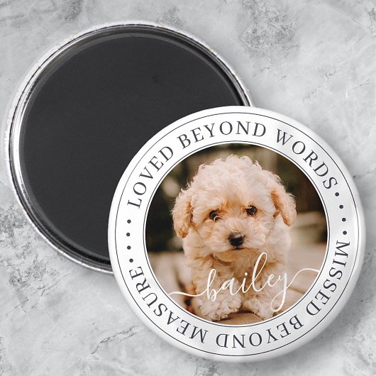 Pet Memorial Loved Beyond Wordant Elegant Chic Pho Magneet