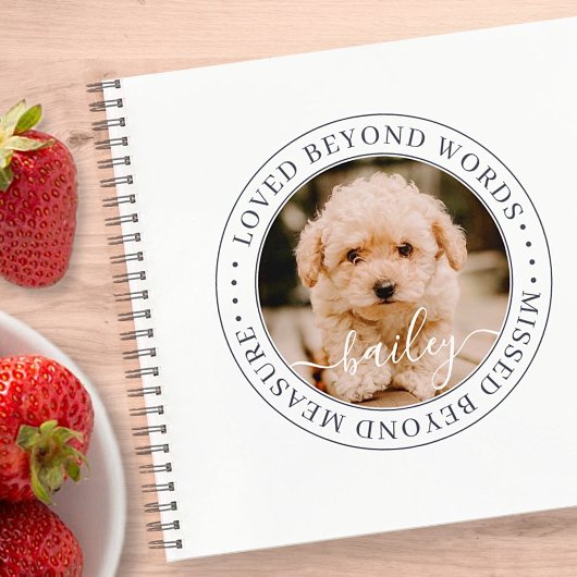 Pet Memorial Loved Beyond Wordant Elegant Chic Pho Notitieboek