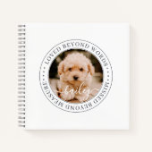 Pet Memorial Loved Beyond Wordant Elegant Chic Pho Notitieboek (Voorkant)