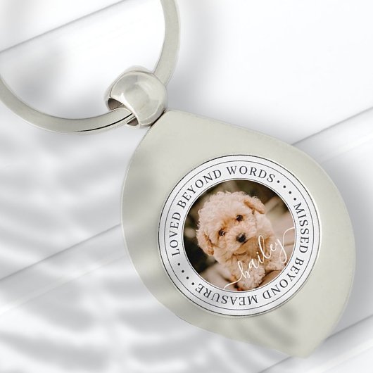 Pet Memorial Loved Beyond Wordant Elegant Chic Pho Sleutelhanger