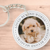 Pet Memorial Loved Beyond Wordant Elegant Chic Pho Sleutelhanger