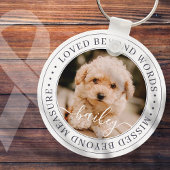 Pet Memorial Loved Beyond Wordant Elegant Chic Pho Sleutelhanger