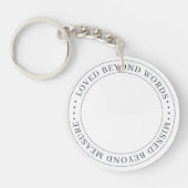 Pet Memorial Loved Beyond Wordant Elegant Chic Pho Sleutelhanger (Voorkant)