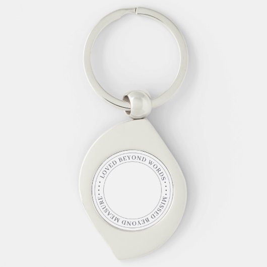 Pet Memorial Loved Beyond Wordant Elegant Chic Pho Sleutelhanger (Voorkant)