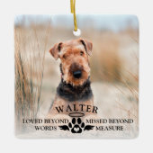 Pet Memorial Loved Beyond Words Keepomwille Dog Fo Keramisch Ornament (Voorkant)
